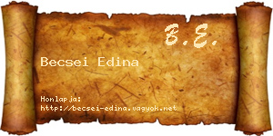 Becsei Edina névjegykártya